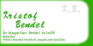 kristof bendel business card